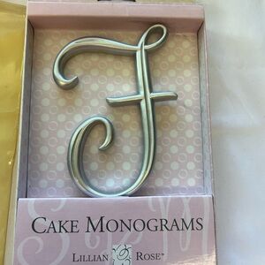 Lillian Rose Silver Cake Monogram Topper
